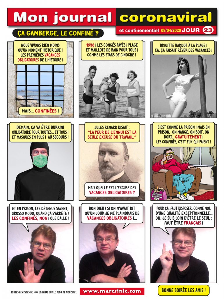 Marc Sinic Graphiste - Mon Journal Coronaviral et Confinementiel - Vacances obligatoires